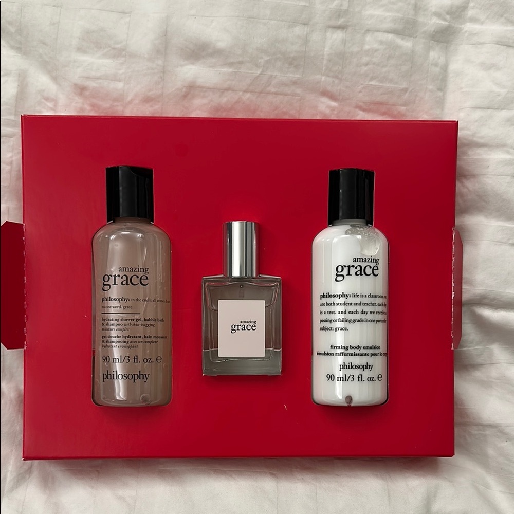 Philosophy Amazing Grace Gift Set Perfume Shower Gel Lotion New NWT $82 Value